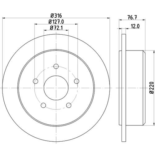 Brzdový kotúč 8DD 355 117-101 /HELLA/ - obr. 3