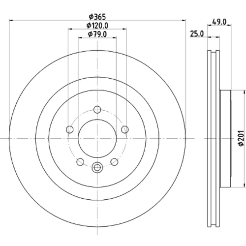 Brzdový kotúč 8DD 355 126-641 /HELLA/ - obr. 3