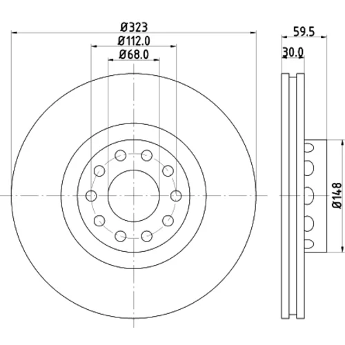 Brzdový kotúč HELLA 8DD 355 127-421 - obr. 3