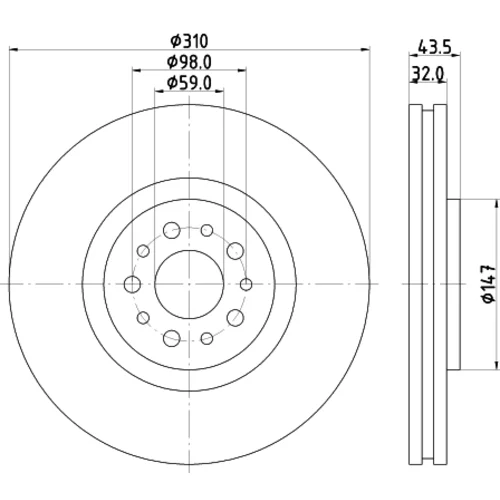 Brzdový kotúč 8DD 355 109-131 /HELLA/ - obr. 3