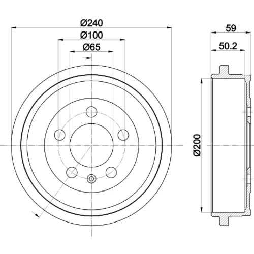 Brzdový bubon HELLA 8DT 355 300-371 - obr. 3