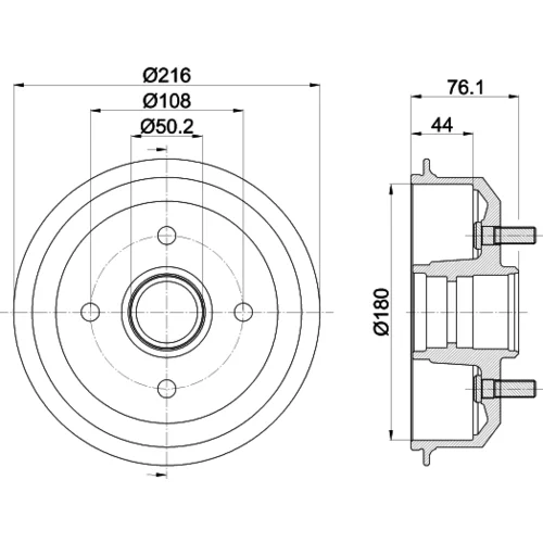 Brzdový bubon HELLA 8DT 355 301-331 - obr. 3