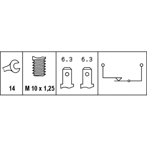 Spínač brzdových svetiel 6DF 007 364-001 /HELLA/ - obr. 1