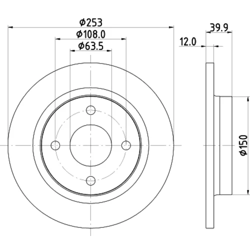 Brzdový kotúč 8DD 355 126-611 /HELLA/ - obr. 3