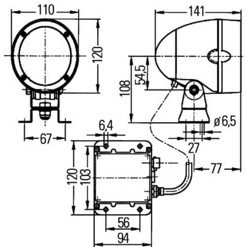 Pracovný svetlomet HELLA 1GM 996 135-051 - obr. 1