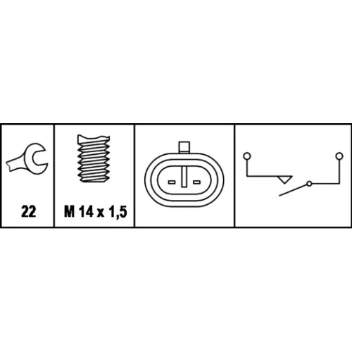 Spínač cúvacích svetiel HELLA 6ZF 008 621-011 - obr. 1