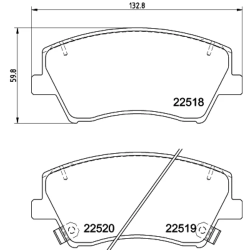 Sada brzdových platničiek kotúčovej brzdy HELLA 8DB 355 039-041