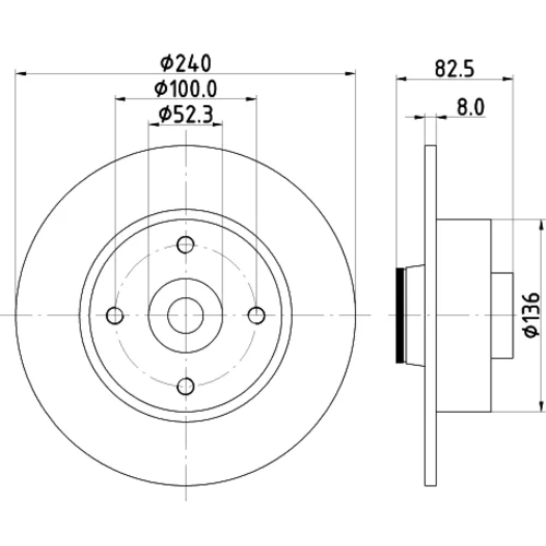 Brzdový kotúč HELLA 8DD 355 123-241 - obr. 3