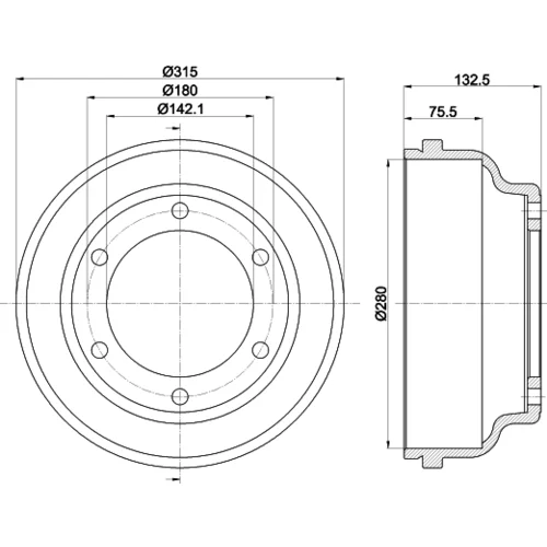 Brzdový bubon HELLA 8DT 355 300-471 - obr. 3