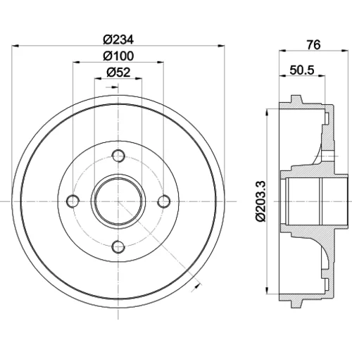 Brzdový bubon 8DT 355 301-071 /HELLA/ - obr. 3