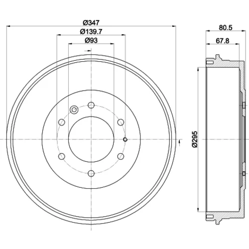 Brzdový bubon HELLA 8DT 355 301-831 - obr. 3