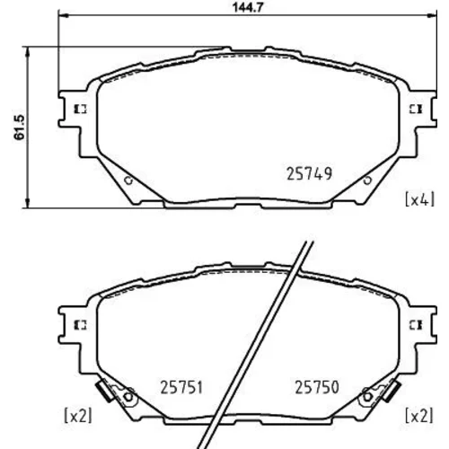 Sada brzdových platničiek kotúčovej brzdy HELLA 8DB 355 039-471