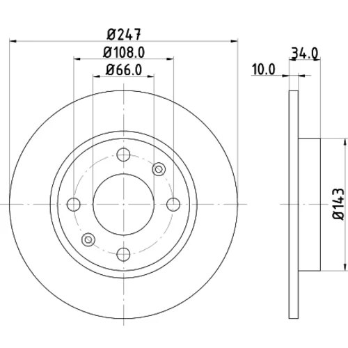 Brzdový kotúč HELLA 8DD 355 100-841 - obr. 3