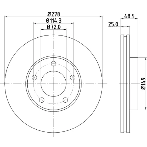 Brzdový kotúč 8DD 355 110-881 /HELLA/ - obr. 3