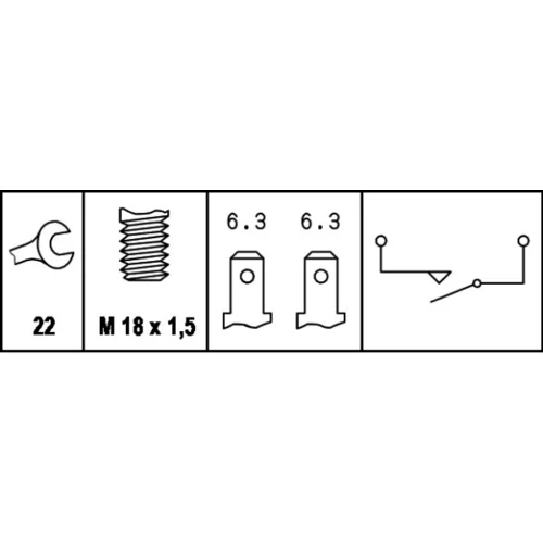 Spínač cúvacích svetiel HELLA 6ZF 003 272-011 - obr. 1