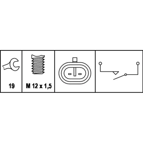 Spínač cúvacích svetiel HELLA 6ZF 007 671-001 - obr. 3