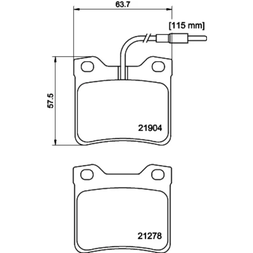 Sada brzdových platničiek kotúčovej brzdy HELLA 8DB 355 008-171