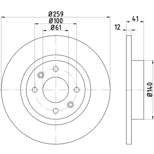 Brzdový kotúč HELLA 8DD 355 115-271 - obr. 3