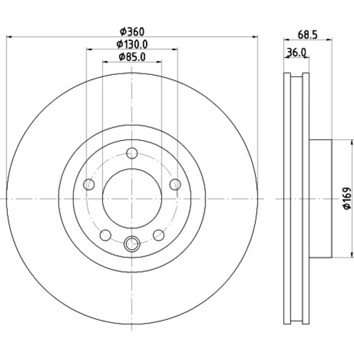 Brzdový kotúč 8DD 355 123-211 /HELLA/ - obr. 3