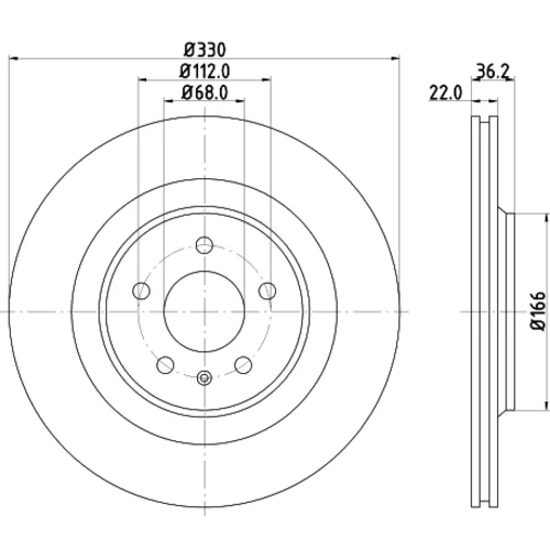 Brzdový kotúč 8DD 355 128-741 /HELLA/ - obr. 3