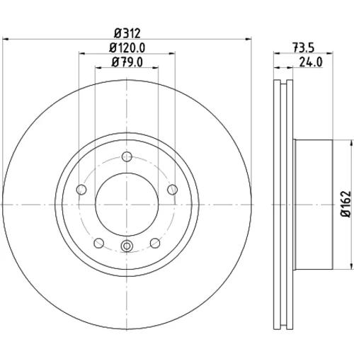 Brzdový kotúč 8DD 355 128-921 /HELLA/ - obr. 3