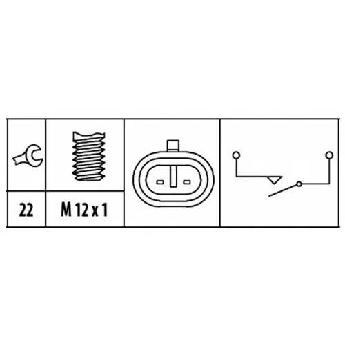 Spínač cúvacích svetiel HELLA 6ZF 181 612-021 - obr. 1