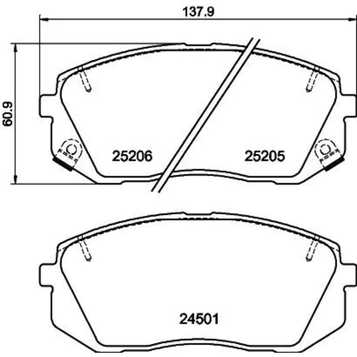 Sada brzdových platničiek kotúčovej brzdy HELLA 8DB 355 025-981