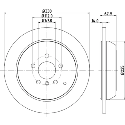 Brzdový kotúč HELLA 8DD 355 113-211 - obr. 3