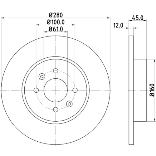 Brzdový kotúč HELLA 8DD 355 115-811 - obr. 3