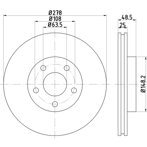 Brzdový kotúč 8DD 355 128-461 /HELLA/