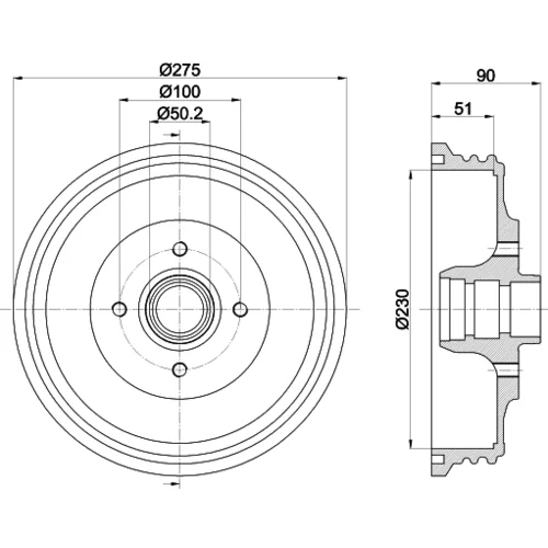 Brzdový bubon HELLA 8DT 355 301-351 - obr. 3