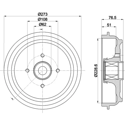 Brzdový bubon 8DT 355 302-771 /HELLA/ - obr. 3