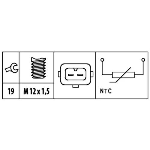 Snímač teploty oleja HELLA 6PT 009 309-511 - obr. 1
