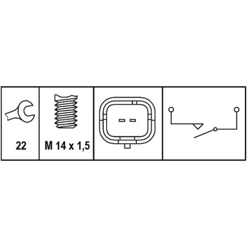 Spínač cúvacích svetiel HELLA 6ZF 008 621-331 - obr. 1