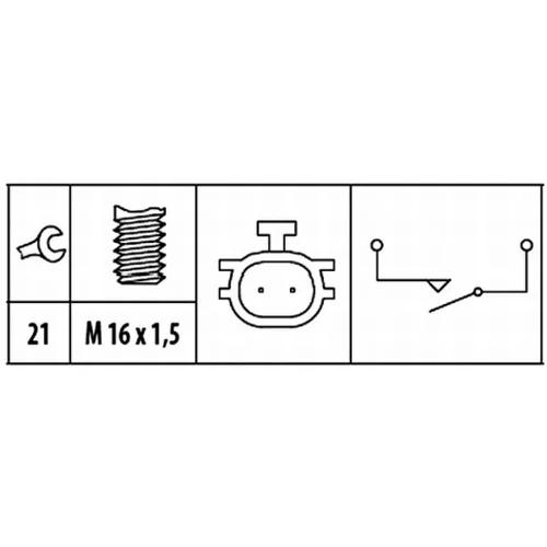 Spínač cúvacích svetiel 6ZF 181 612-061 /HELLA/ - obr. 1