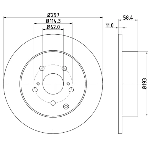 Brzdový kotúč HELLA 8DD 355 116-811 - obr. 3