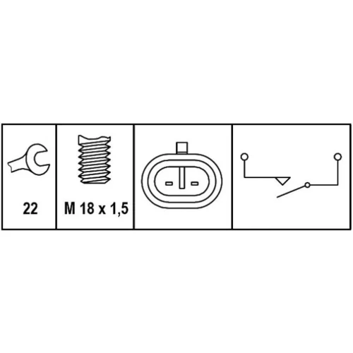 Spínač cúvacích svetiel HELLA 6ZF 008 621-301 - obr. 1