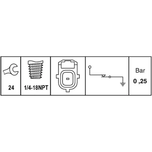 Olejový tlakový spínač HELLA 6ZL 009 600-081 - obr. 1