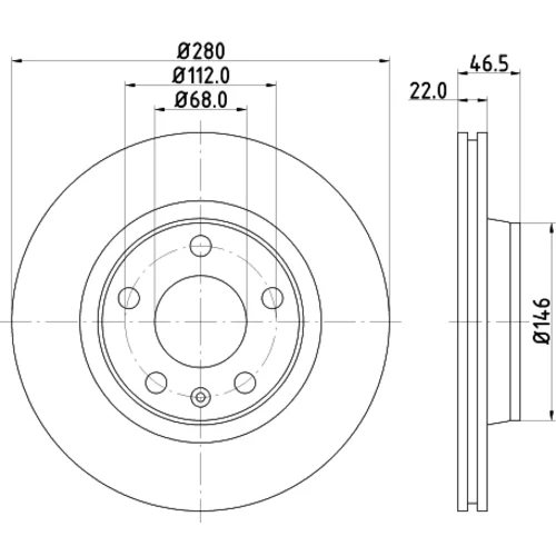 Brzdový kotúč 8DD 355 127-311 /HELLA/ - obr. 3