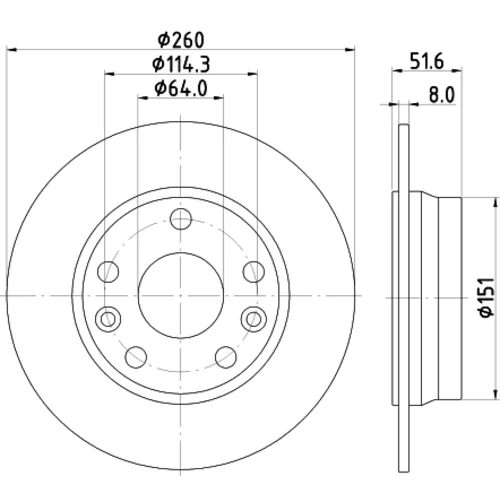 Brzdový kotúč HELLA 8DD 355 134-781 - obr. 3