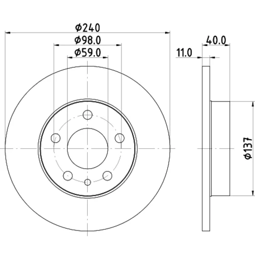 Brzdový kotúč HELLA 8DD 355 105-511 - obr. 3