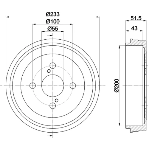 Brzdový bubon HELLA 8DT 355 300-791 - obr. 3