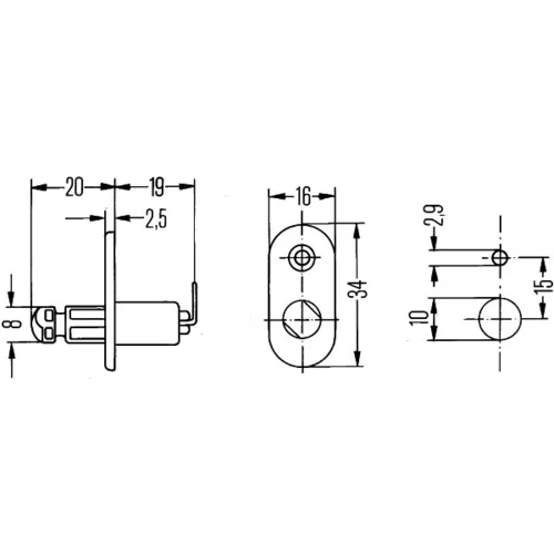 Spínač kontaktu dverí HELLA 6ZF 004 365-041 - obr. 1