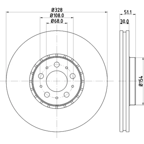 Brzdový kotúč HELLA 8DD 355 125-581 - obr. 3