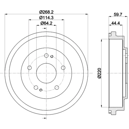 Brzdový bubon HELLA 8DT 355 300-291 - obr. 3