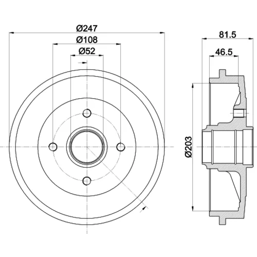 Brzdový bubon HELLA 8DT 355 300-481 - obr. 3