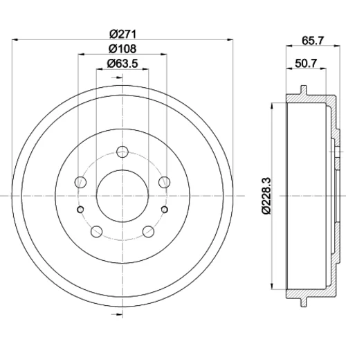 Brzdový bubon HELLA 8DT 355 300-661 - obr. 3