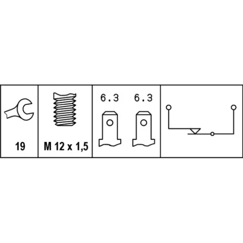 Spínač brzdových svetiel HELLA 6DF 007 361-001 - obr. 1