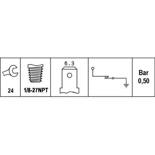Olejový tlakový spínač HELLA 6ZL 003 259-381 - obr. 1