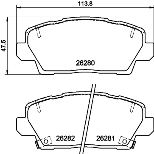 Sada brzdových platničiek kotúčovej brzdy HELLA 8DB 355 040-841